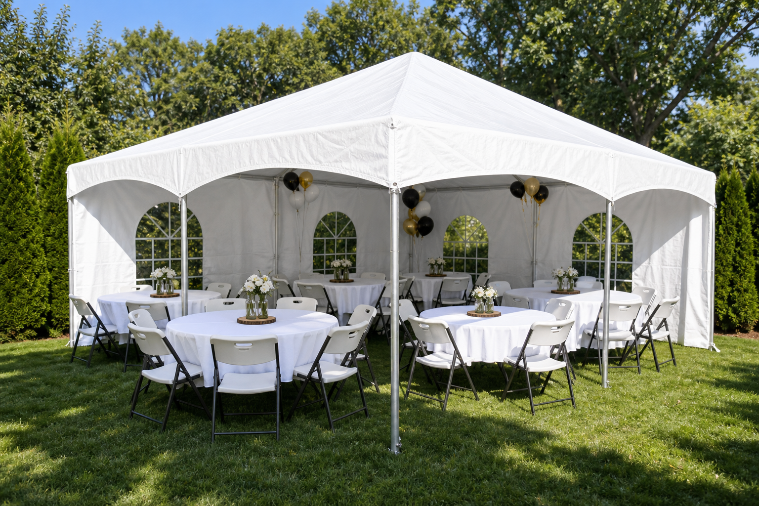 Backyard Tent Round Table 02