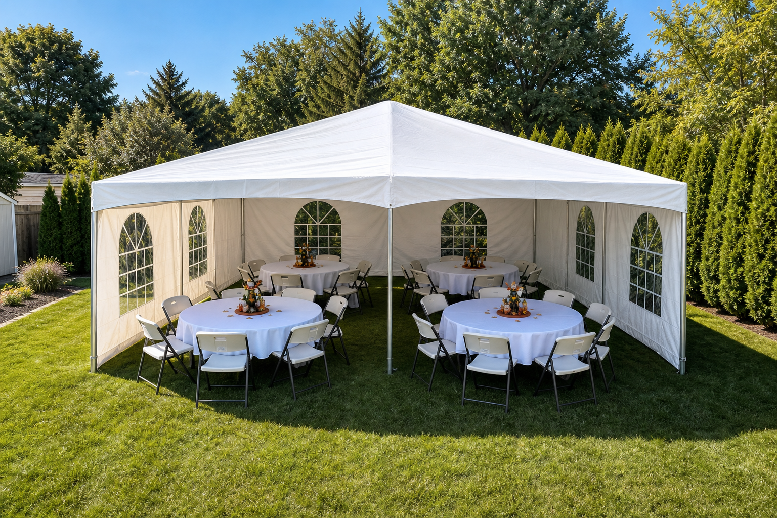 Backyard Tent Round Table 02