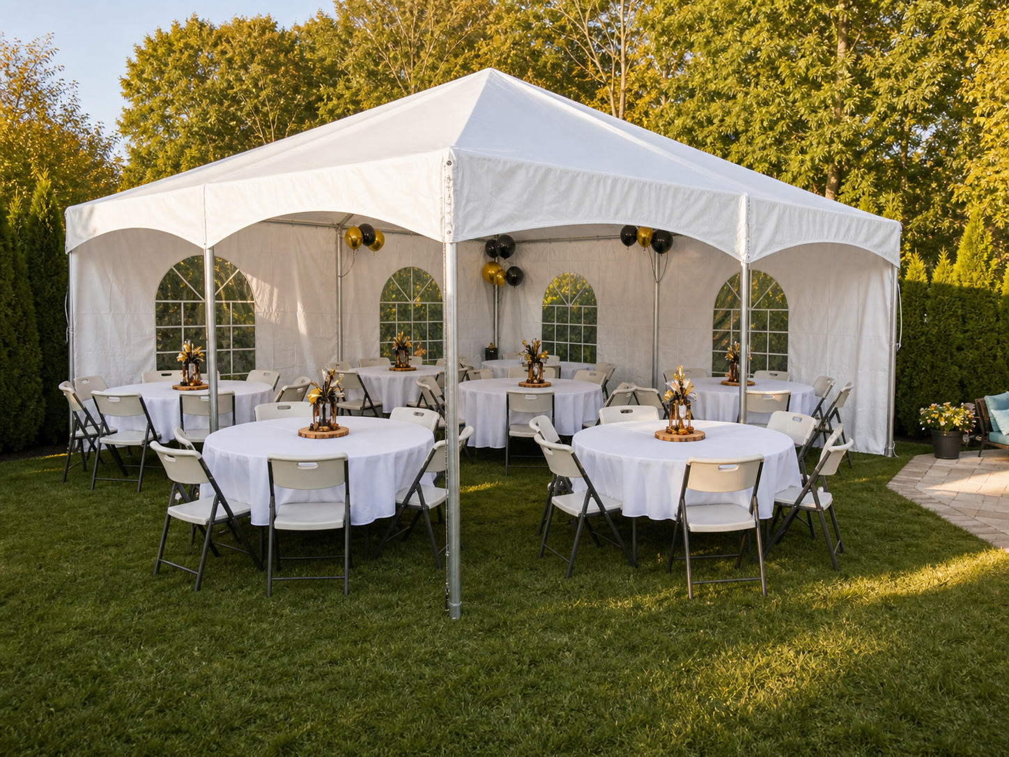 Backyard Tent Round Table 02