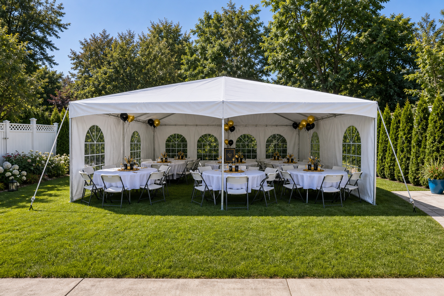 Backyard Tent Round Table 02